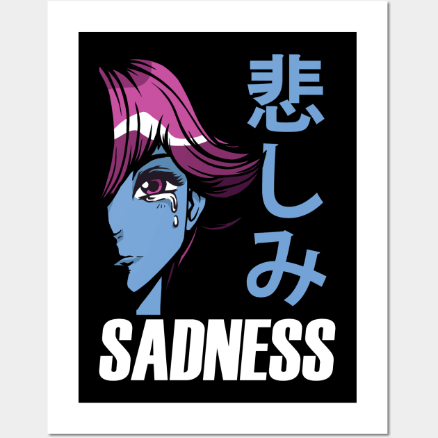 Sadness Sad Girl Nu Goth Sad Girl Aesthetic Japan Wall Art by wbdesignz